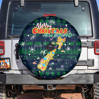 Merry Christmas New Zealand Spare Tire Cover Xmas Travel Map - Polynesian Pride