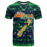 Merry Christmas New Zealand T Shirt Xmas Travel Map - Polynesian Pride