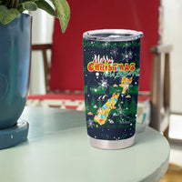 Merry Christmas New Zealand Tumbler Cup Xmas Travel Map - Polynesian Pride