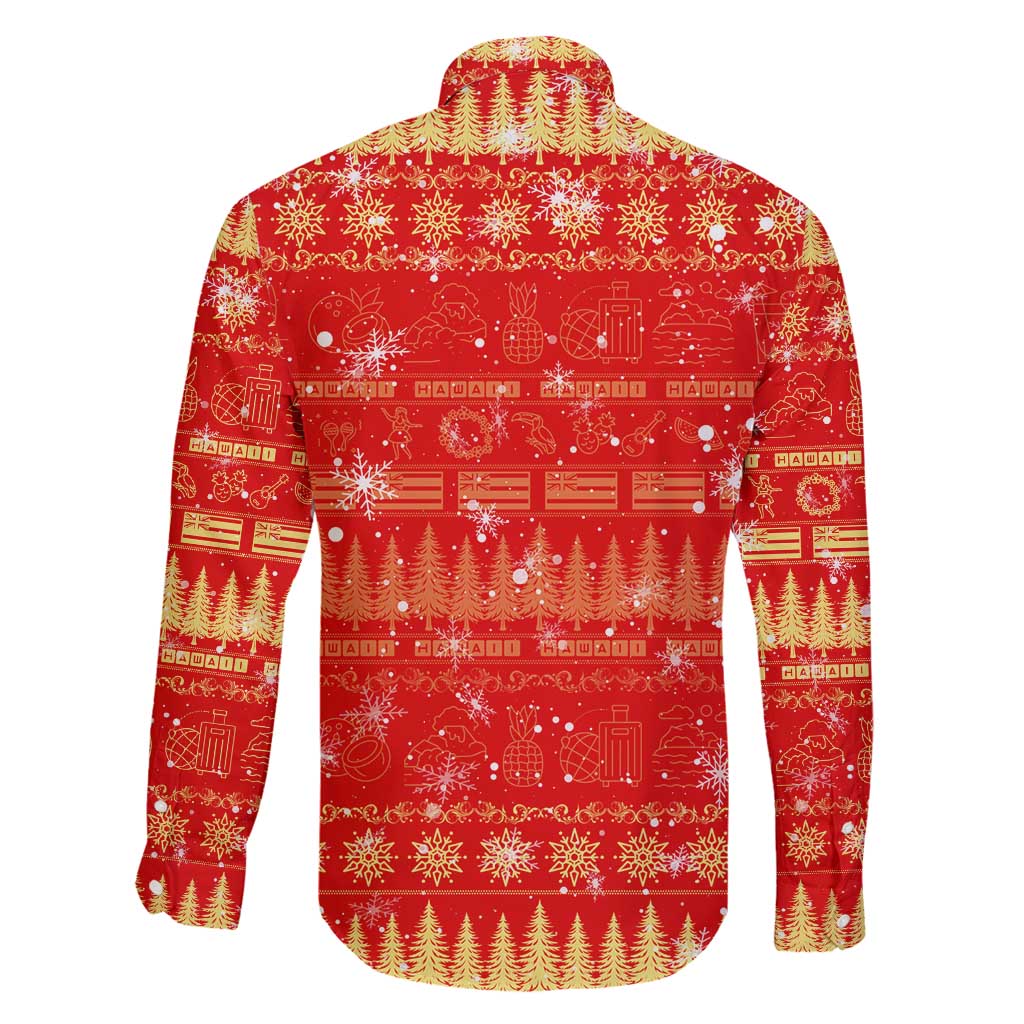 Merry Christmas Hawaii Family Matching Off Shoulder Short Dress and Hawaiian Shirt Xmas Travel Map - Polynesian Pride