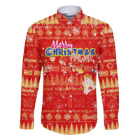 Merry Christmas Hawaii Family Matching Short Sleeve Bodycon Dress and Hawaiian Shirt Xmas Travel Map - Polynesian Pride