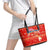 Merry Christmas Hawaii Leather Tote Bag Xmas Travel Map - Polynesian Pride