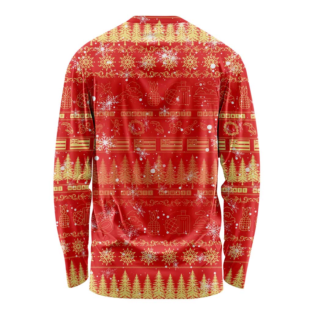 Merry Christmas Hawaii Long Sleeve Shirt Xmas Travel Map - Polynesian Pride