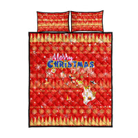 Merry Christmas Hawaii Quilt Bed Set Xmas Travel Map - Polynesian Pride