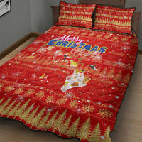 Merry Christmas Hawaii Quilt Bed Set Xmas Travel Map - Polynesian Pride