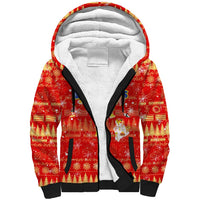 Merry Christmas Hawaii Sherpa Hoodie Xmas Travel Map - Polynesian Pride