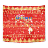 Merry Christmas Hawaii Tapestry Xmas Travel Map - Polynesian Pride