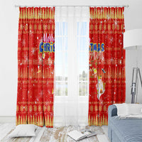 Merry Christmas Hawaii Window Curtain Xmas Travel Map - Polynesian Pride
