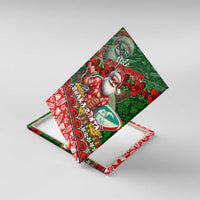 Mele Kalikimaka Shaka Santa Canvas Wall Art Hawaiian Surf Christmas Design with Aloha Spirit DT02 With Frame Green - Polynesian Pride