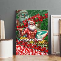 Mele Kalikimaka Shaka Santa Canvas Wall Art Hawaiian Surf Christmas Design with Aloha Spirit DT02 - Polynesian Pride