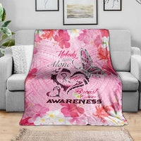 Butterfly Polynesia Breast Cancer Blanket Nobody Fights Alone Pink Out Tropical Hibiscus DT02 - Polynesian Pride