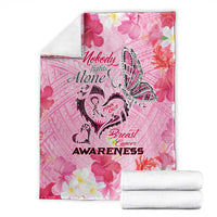 Butterfly Polynesia Breast Cancer Blanket Nobody Fights Alone Pink Out Tropical Hibiscus DT02 - Polynesian Pride