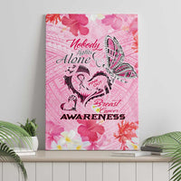 Butterfly Polynesia Breast Cancer Canvas Wall Art Nobody Fights Alone Pink Out Tropical Hibiscus DT02 - Polynesian Pride