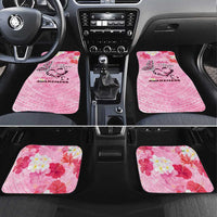 Butterfly Polynesia Breast Cancer Car Mats Nobody Fights Alone Pink Out Tropical Hibiscus DT02 Set 4pcs Pink - Polynesian Pride