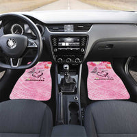 Butterfly Polynesia Breast Cancer Car Mats Nobody Fights Alone Pink Out Tropical Hibiscus DT02 Set 2pcs - Front Pink - Polynesian Pride
