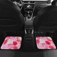 Butterfly Polynesia Breast Cancer Car Mats Nobody Fights Alone Pink Out Tropical Hibiscus DT02 Set 2pcs - Back Pink - Polynesian Pride