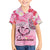 Butterfly Polynesia Breast Cancer Family Matching Short Sleeve Bodycon Dress and Hawaiian Shirt Nobody Fights Alone Pink Out Tropical Hibiscus