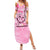 Butterfly Polynesia Breast Cancer Family Matching Summer Maxi Dress and Hawaiian Shirt Nobody Fights Alone Pink Out Tropical Hibiscus