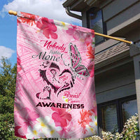 Butterfly Polynesia Breast Cancer Garden Flag Nobody Fights Alone Pink Out Tropical Hibiscus DT02 - Polynesian Pride