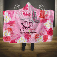 Butterfly Polynesia Breast Cancer Hooded Blanket Nobody Fights Alone Pink Out Tropical Hibiscus DT02 - Polynesian Pride