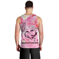 Butterfly Polynesia Breast Cancer Men Tank Top Nobody Fights Alone Pink Out Tropical Hibiscus DT02 - Polynesian Pride
