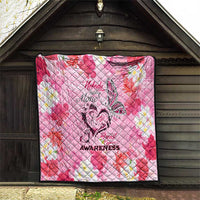 Butterfly Polynesia Breast Cancer Quilt Nobody Fights Alone Pink Out Tropical Hibiscus