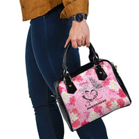 Butterfly Polynesia Breast Cancer Shoulder Handbag Nobody Fights Alone Pink Out Tropical Hibiscus