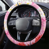 Butterfly Polynesia Breast Cancer Steering Wheel Cover Nobody Fights Alone Pink Out Tropical Hibiscus DT02 - Polynesian Pride