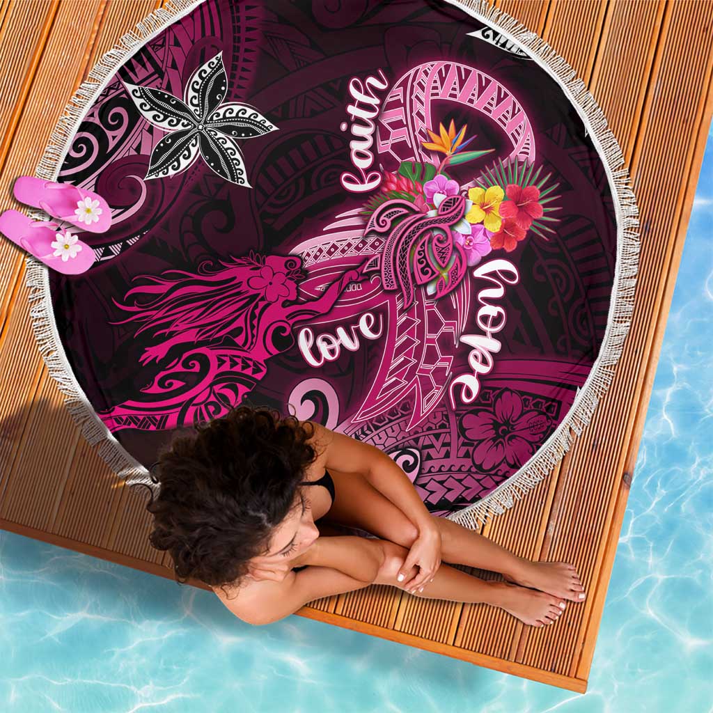 Breast Cancer Mermaid Polynesia Beach Blanket Faith Hope Love DT02 - Polynesian Pride