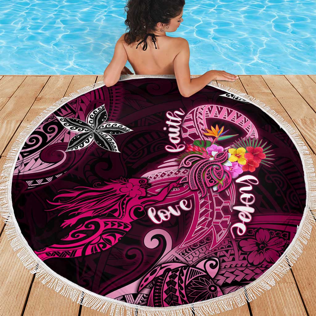 Breast Cancer Mermaid Polynesia Beach Blanket Faith Hope Love DT02 - Polynesian Pride