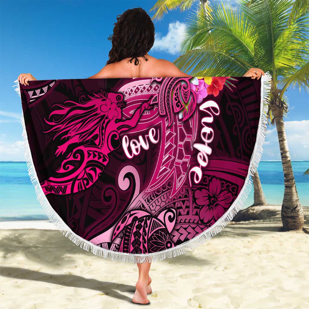 Breast Cancer Mermaid Polynesia Beach Blanket Faith Hope Love DT02 - Polynesian Pride