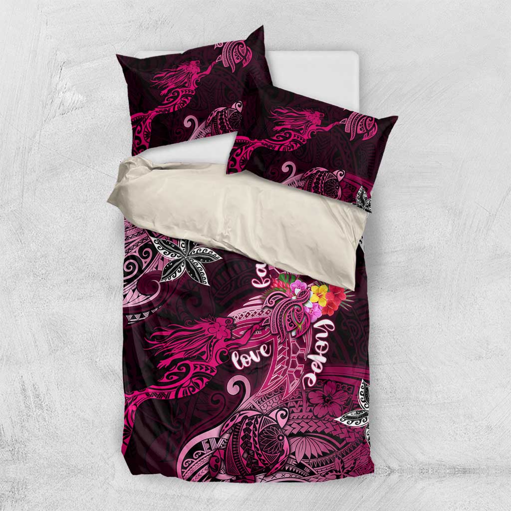 Breast Cancer Mermaid Polynesia Bedding Set Faith Hope Love