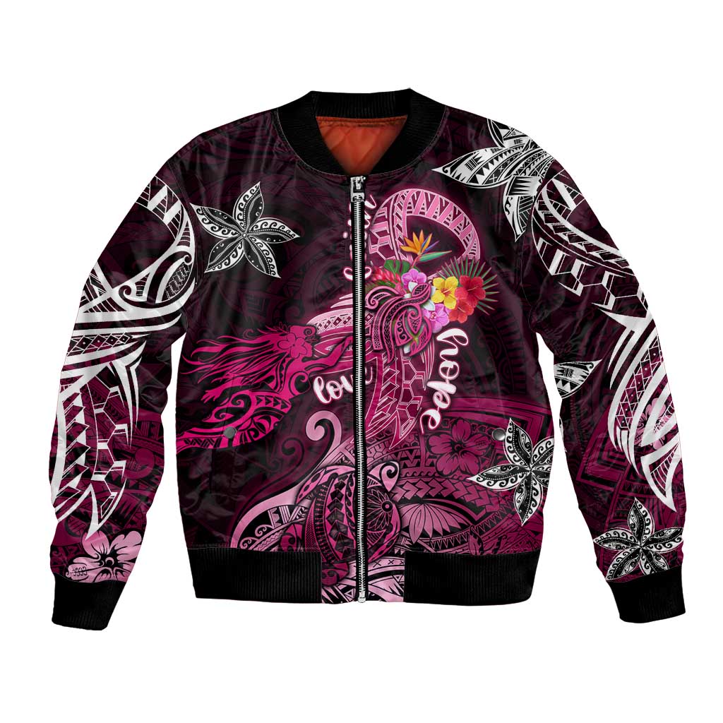 Breast Cancer Mermaid Polynesia Bomber Jacket Faith Hope Love