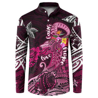 Breast Cancer Mermaid Polynesia Button Sweatshirt Faith Hope Love