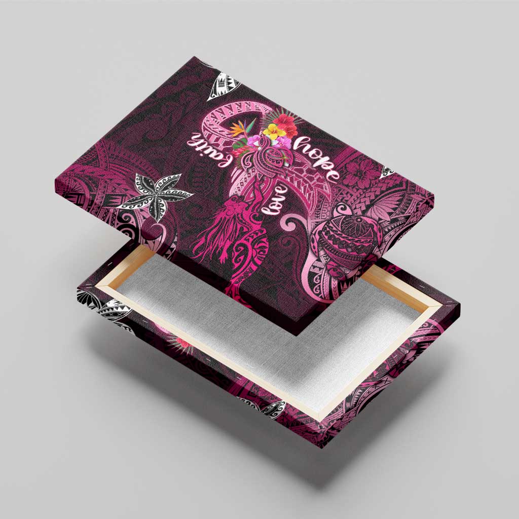 Breast Cancer Mermaid Polynesia Canvas Wall Art Faith Hope Love DT02 - Polynesian Pride