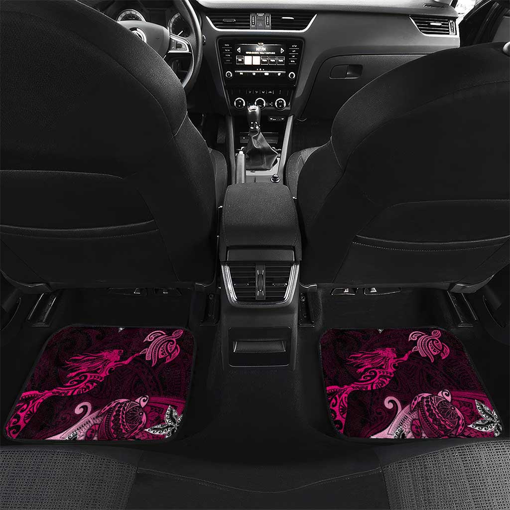 Breast Cancer Mermaid Polynesia Car Mats Faith Hope Love DT02 Set 2pcs - Back Pink - Polynesian Pride
