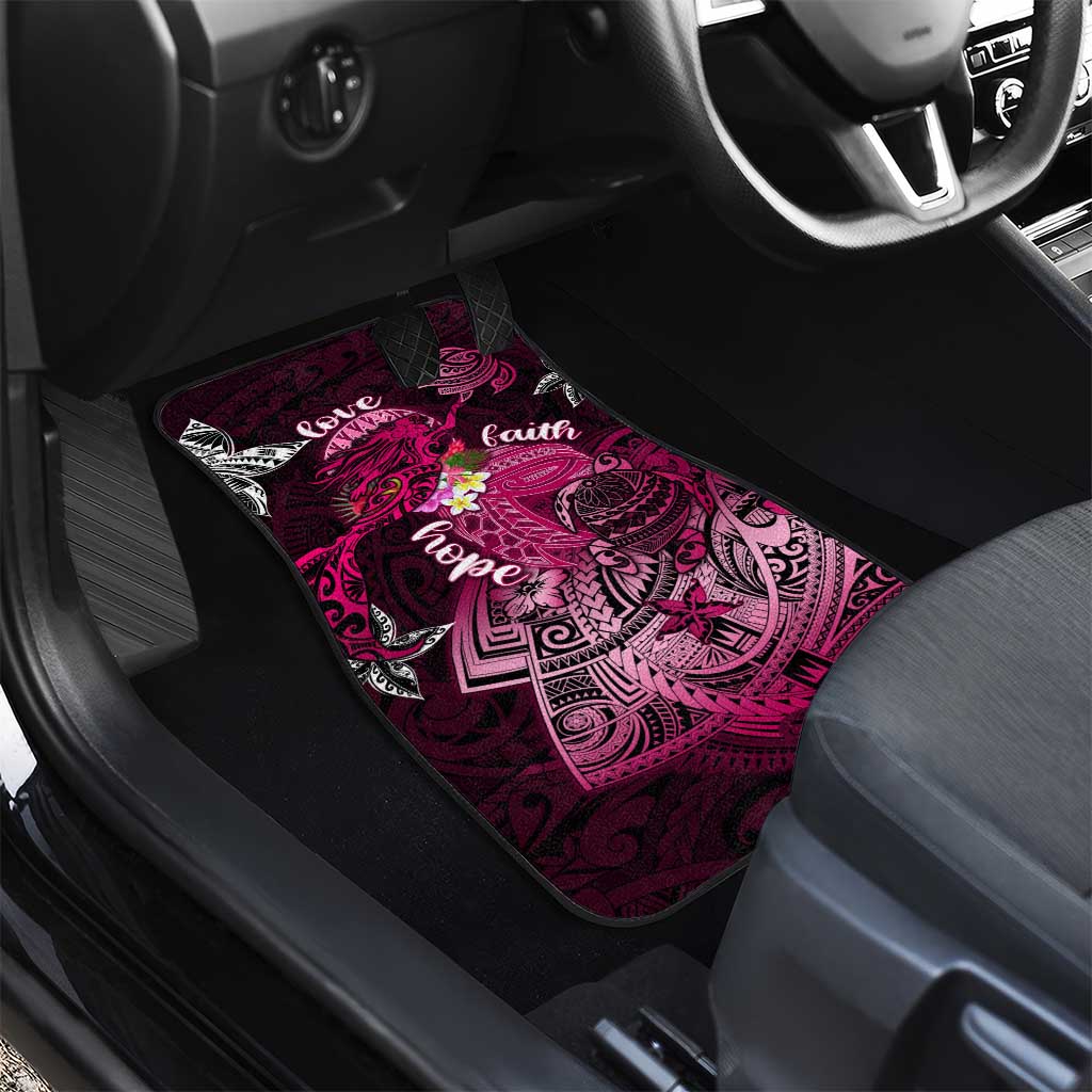 Breast Cancer Mermaid Polynesia Car Mats Faith Hope Love DT02 - Polynesian Pride