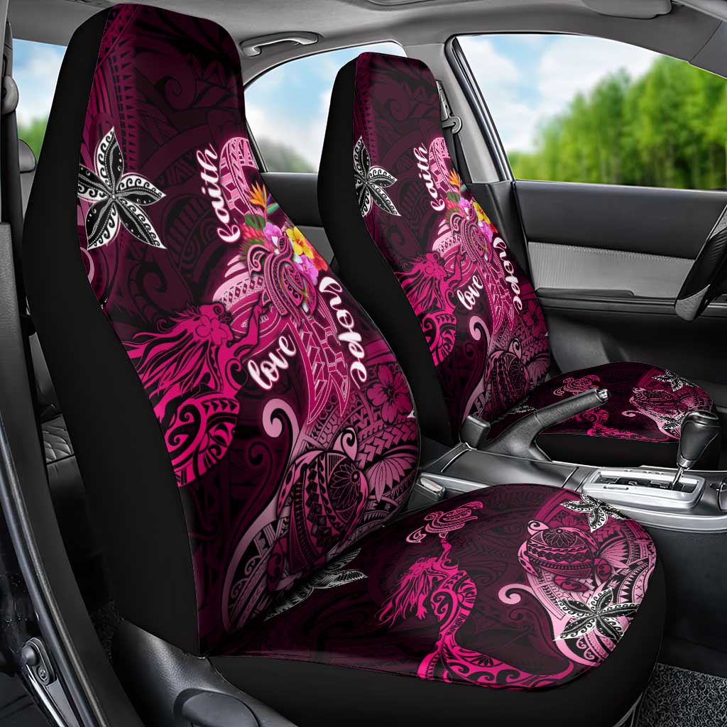 Breast Cancer Mermaid Polynesia Car Seat Cover Faith Hope Love