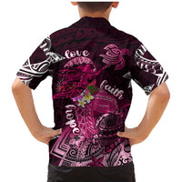 Breast Cancer Mermaid Polynesia Family Matching Mermaid Dress and Hawaiian Shirt Faith Hope Love