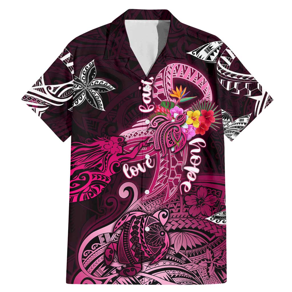 Breast Cancer Mermaid Polynesia Family Matching Mermaid Dress and Hawaiian Shirt Faith Hope Love