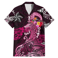 Breast Cancer Mermaid Polynesia Family Matching Mermaid Dress and Hawaiian Shirt Faith Hope Love