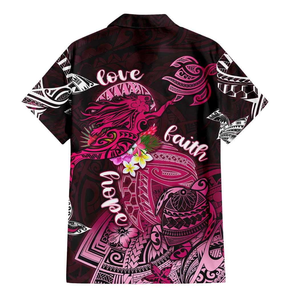 Breast Cancer Mermaid Polynesia Family Matching Mermaid Dress and Hawaiian Shirt Faith Hope Love