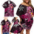 Breast Cancer Mermaid Polynesia Family Matching Off Shoulder Short Dress and Hawaiian Shirt Faith Hope Love