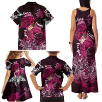 Breast Cancer Mermaid Polynesia Family Matching Tank Maxi Dress and Hawaiian Shirt Faith Hope Love