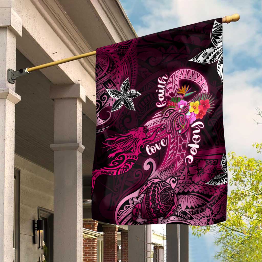 Breast Cancer Mermaid Polynesia Garden Flag Faith Hope Love DT02 House Flag Pink - Polynesian Pride