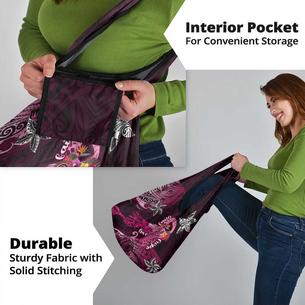 Breast Cancer Mermaid Polynesia Grocery Bag Faith Hope Love