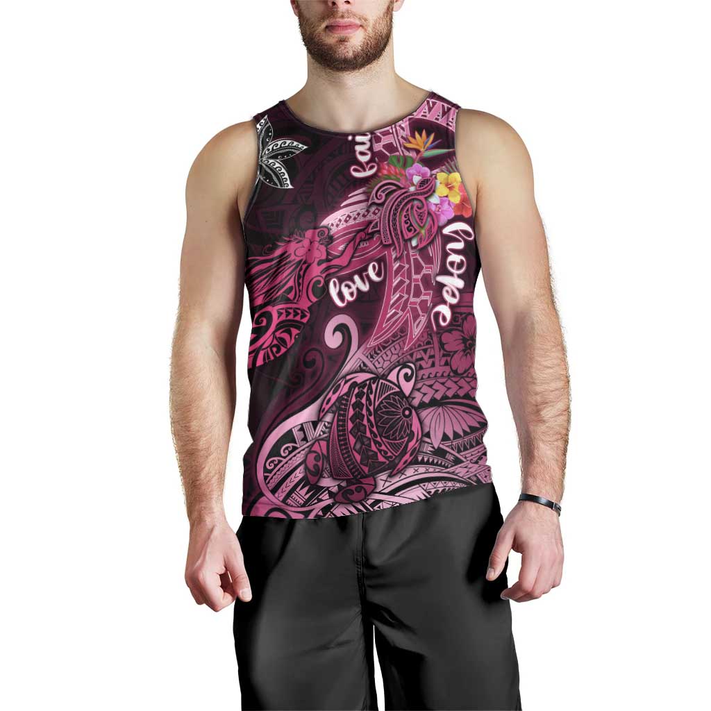 Breast Cancer Mermaid Polynesia Men Tank Top Faith Hope Love DT02 - Polynesian Pride