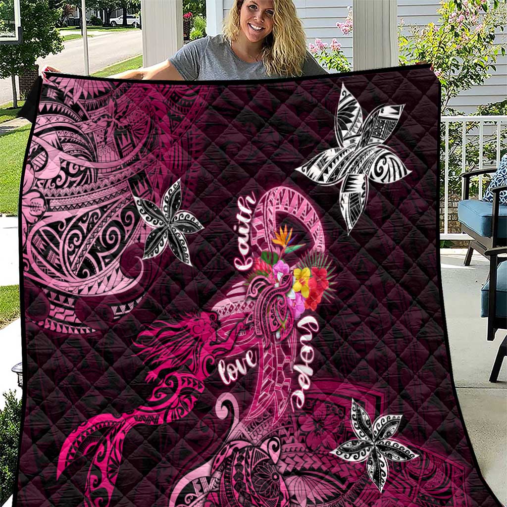 Breast Cancer Mermaid Polynesia Quilt Faith Hope Love