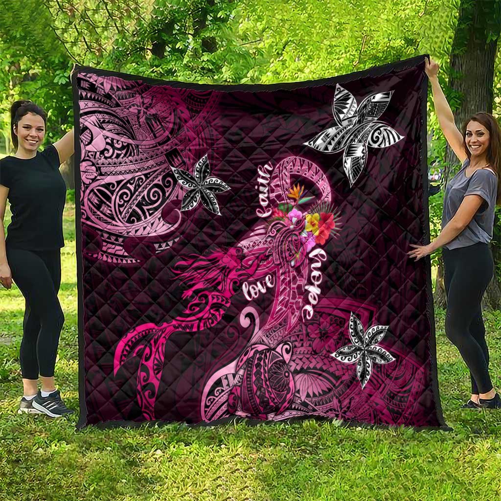 Breast Cancer Mermaid Polynesia Quilt Faith Hope Love