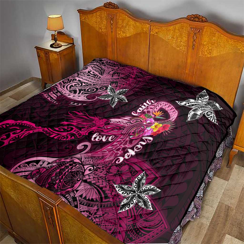 Breast Cancer Mermaid Polynesia Quilt Faith Hope Love
